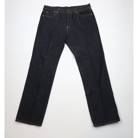 Vtg 90s Evisu Jeans Mens 38x36 Tribal Geometric Button Fly Denim Jeans Indigo